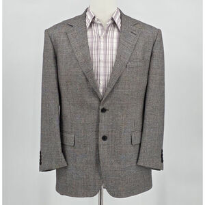 Brooks Brothers 41R Blazer Loro Piana Italy Wool Gray Plaid Quiet Luxury $698